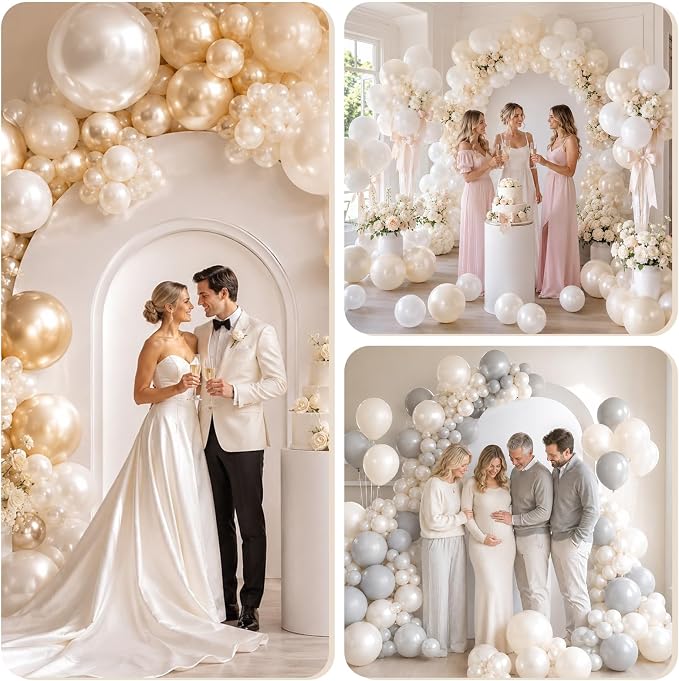 Pearl White Sand Balloons - Image 8