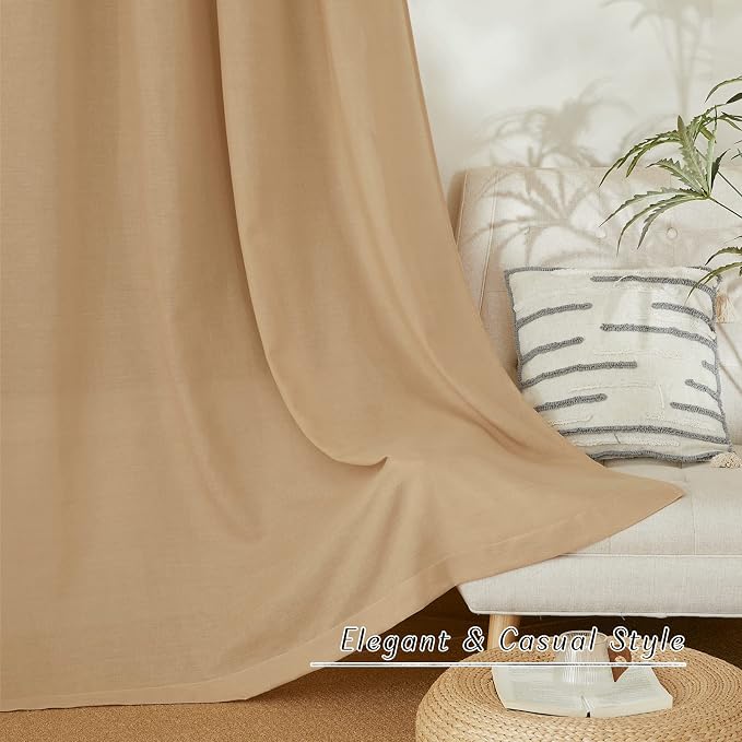 NICETOWN Semi Sheer Linen Burlap Curtains - Image 7