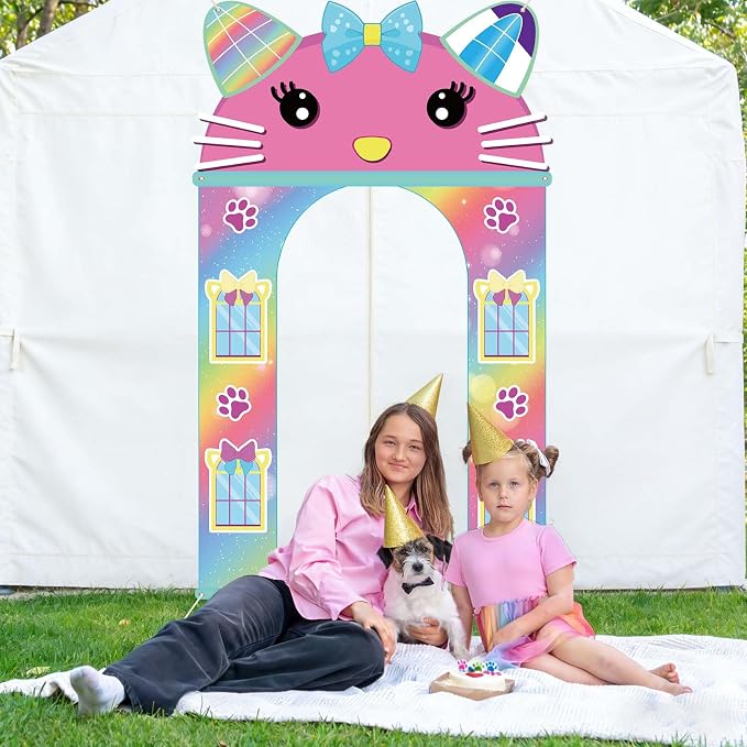 Cat House Themed Party Door Decorations Cute Cartoon Doll Cat Porch Banner | - Image 6