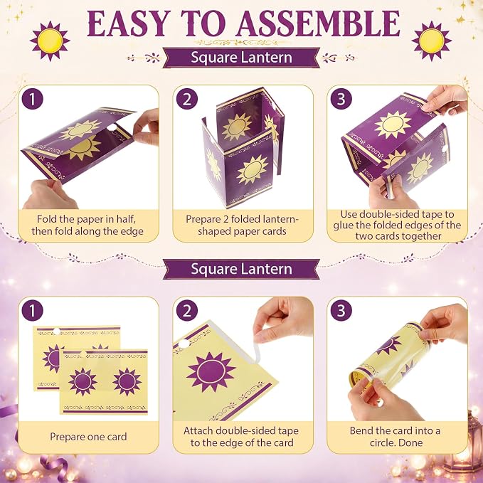 15 Pcs Princess Sun Party Decorations 4.92 ft Purple and Golden Hanging - Image 3