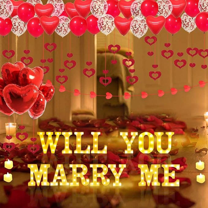 Will You Marry Me Light Up Letters Proposal Decorations - Image 4