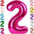 2 Balloon Numbers Birthday Decorations, 40In Hot Pink Balloons by Mluchee