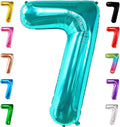 KatchOn, Aqua Blue 40 Inch Number 7 Balloon by KatchOn