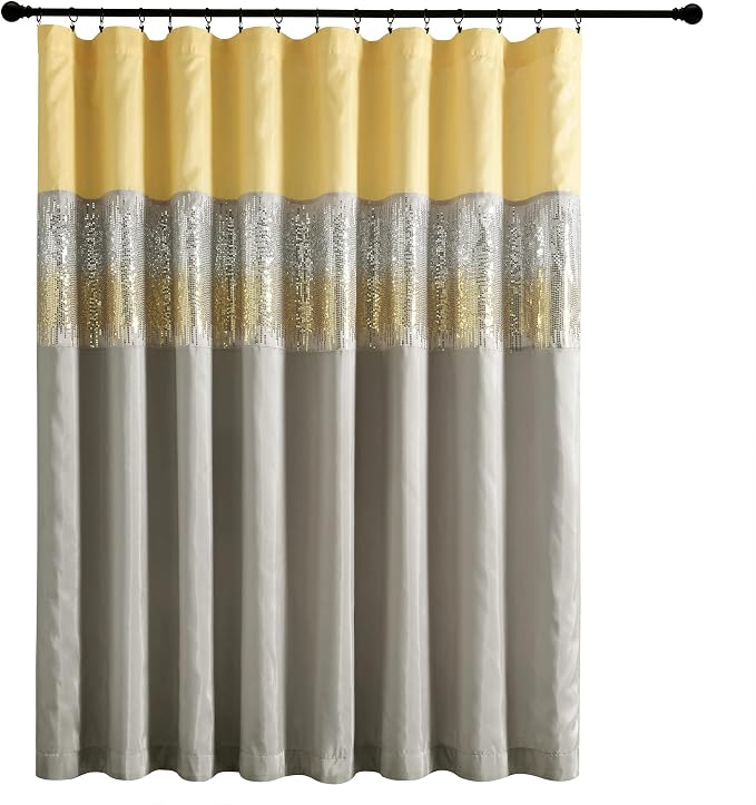 Lush Decor Night Sky Window Curtain Panel, Single 100"W x 84"L Yellow & Gray - Image 8