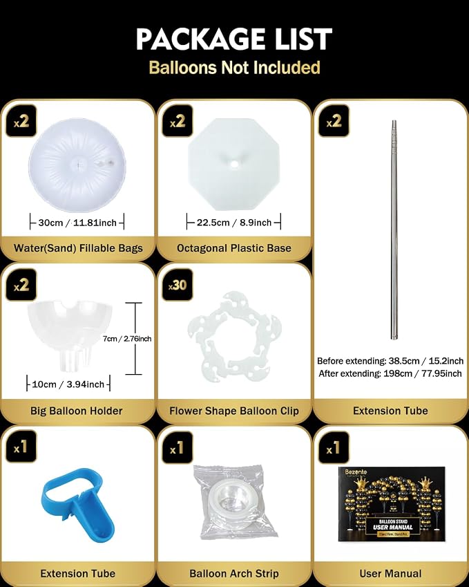 Pro Series Balloon Column Stand Kit Set of 2, 7ft Height Adjustable Balloon - Image 6