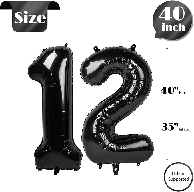 Black 12 Balloon - Image 6