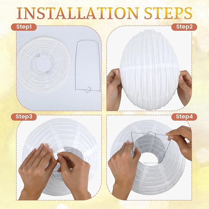30 Pcs 6 Inch White Paper Lanterns Party Decorations - Image 3