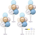 4 Sets Dusty Blue and Gold Balloons Stand by ZyloonDecoration