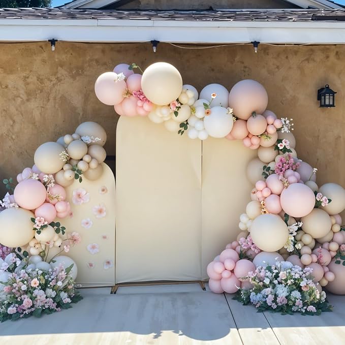 Dusty Pink Balloons, 12 Inch Pastel Baby Light Pink and White Sand Ivory Nude - Image 6
