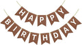 Hooqict Happy Birthday Banner Brown Birthday Party Decorations Backdrop by Hooqict