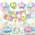 29PC Pastel Happy Birthday Balloon Banner, 16Inch 3D Aluminum Letter Banner Sign by Paready