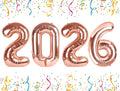 2026 Balloon Numbers Party Decorations, 40In Rose Gold Balloons | Eye-catching by Mluchee