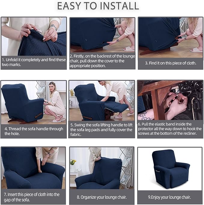 Recliner Chair Covers, 1-Piece Lazy Boy Recliner Covers, Furniture Protector & - Image 5