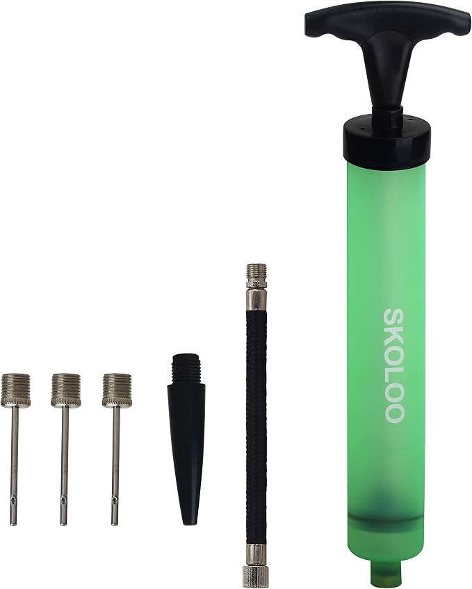 SKOLOO 10" Portable Hand Air Ball Pump Inflator Kit by SKOLOO