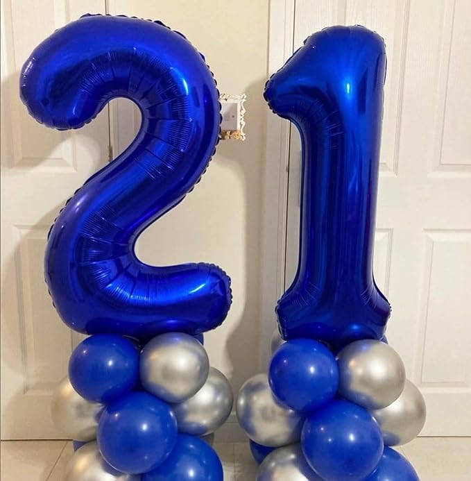 40 Inch Navy Blue 21 Number Balloons Giant Jumbo Huge 12 or 21 Foil Mylar - Image 4