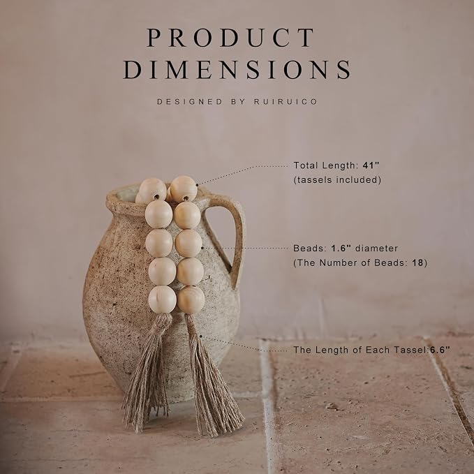 Extra Large Wood Bead Garland - Image 2