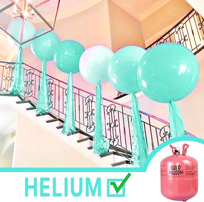 PartyWoo Teal Balloons 4pcs Turquoise Dark Teal Color 36 Inch | Balloons - Image 5