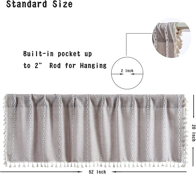 RoomTalks Rustic Farmhouse Kitchen Valances - Image 4