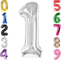 40 Inch Silver Number 1 Balloon Birthday Party Decorations by Hadoife