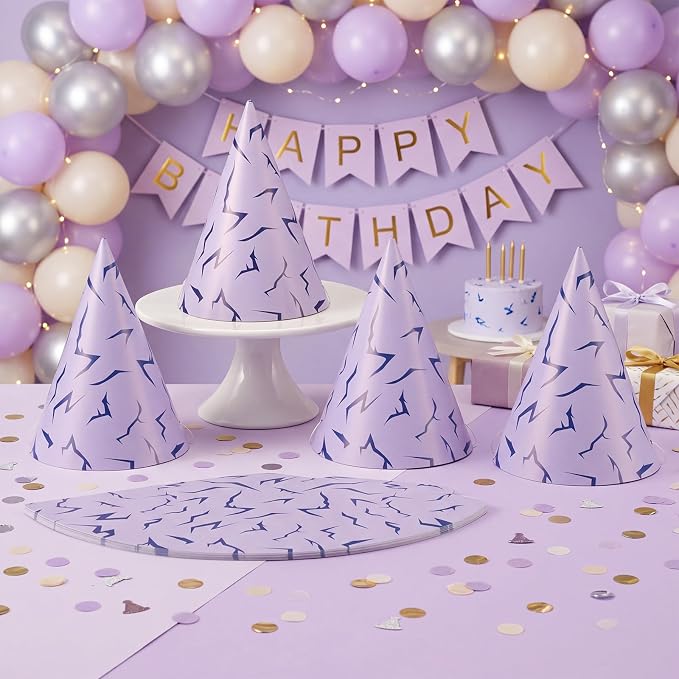 Watersay 24 Pcs Themed Party Hats Theme Cone Paper Hats - Image 2