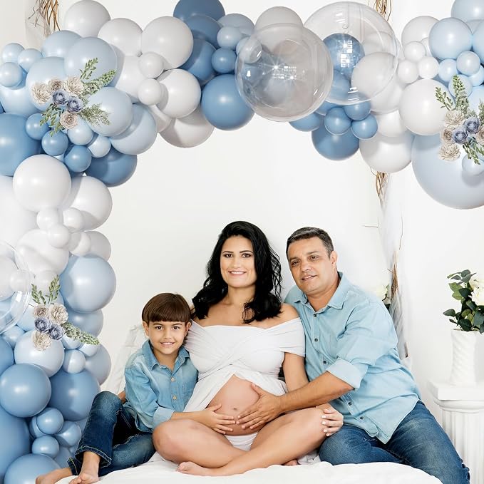 Dusty Blue Balloon Arch Kit Light Blue White Balloon Garland Kit | 126 Pcs - Image 8