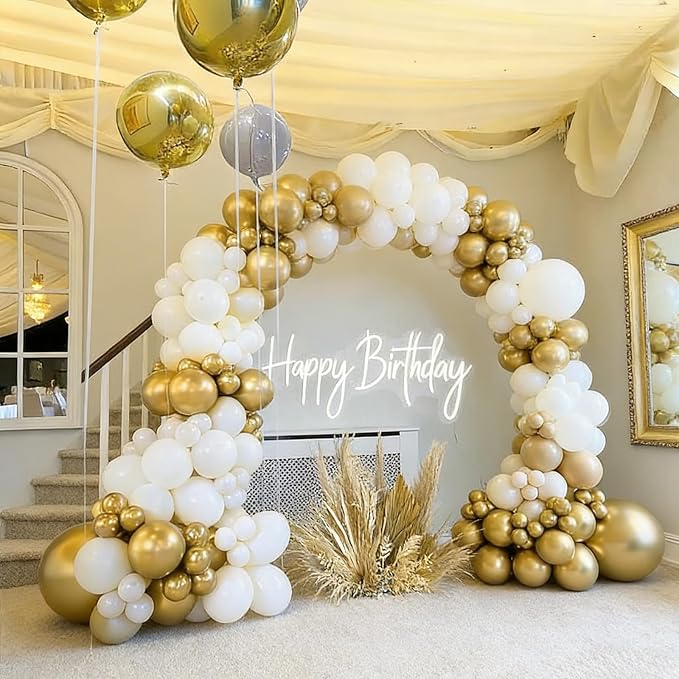 50pcs 12 Inch Metallic Gold Balloons | Chrome Gold Balloon Kit - Image 6