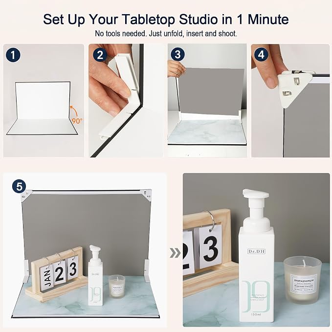 Yoocheese Photo Backdrop for Product Photography, 16.5×11.7in Compact Kit | - Image 7