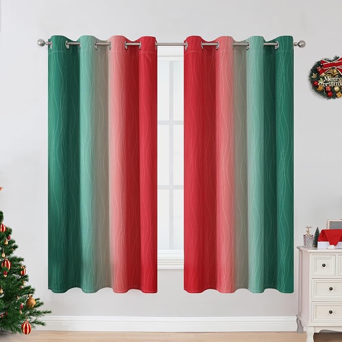 Red and Green Blackout Curtains - Image 2