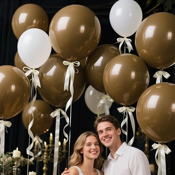 18 Inch Brown Latex Balloons 32 Pack - Image 7