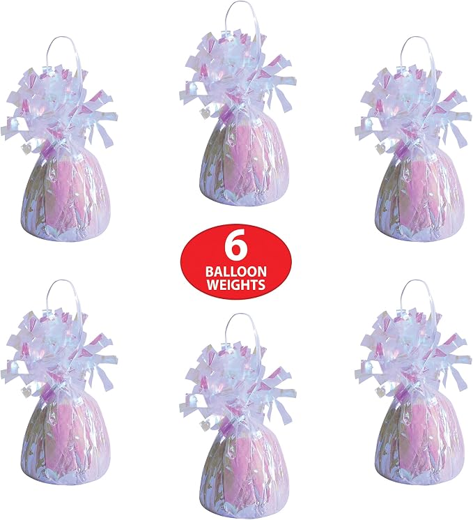 Beistle Wrapped Balloon Weight – 6 Pack, Opalescent Balloon Centerpiece and - Image 4