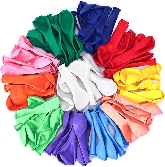 RUBFAC Rainbow Balloons 120pcs 5 Inch Colourful Latex Party Balloons by RUBFAC