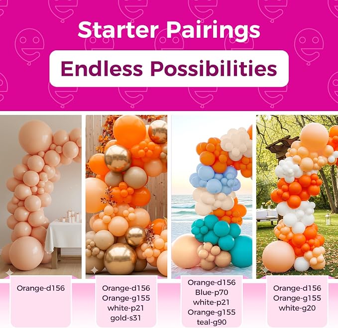 Bezente Pastel Orange Latex Matte Party Balloons 150 Pack 5 inch Small | Light - Image 4