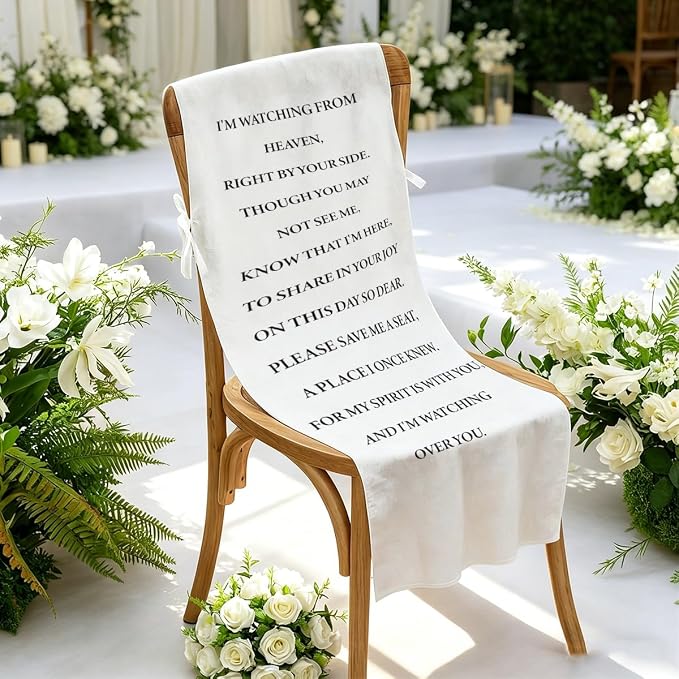 In Loving Memory Wedding Chair Sign- "I'm Watching From Heaven" Memorial - Image 2