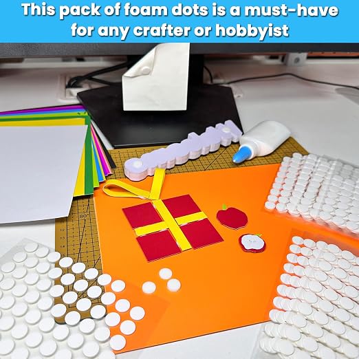 Tikfoam 1000Pcs Double Sided Adhesive Foam Dots, 2mm and 1mm Thick Tape - Image 6