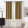 BULBUL Luxury Ivory Gold Curtains 102 inches by ModernShinyVelvetCurtains