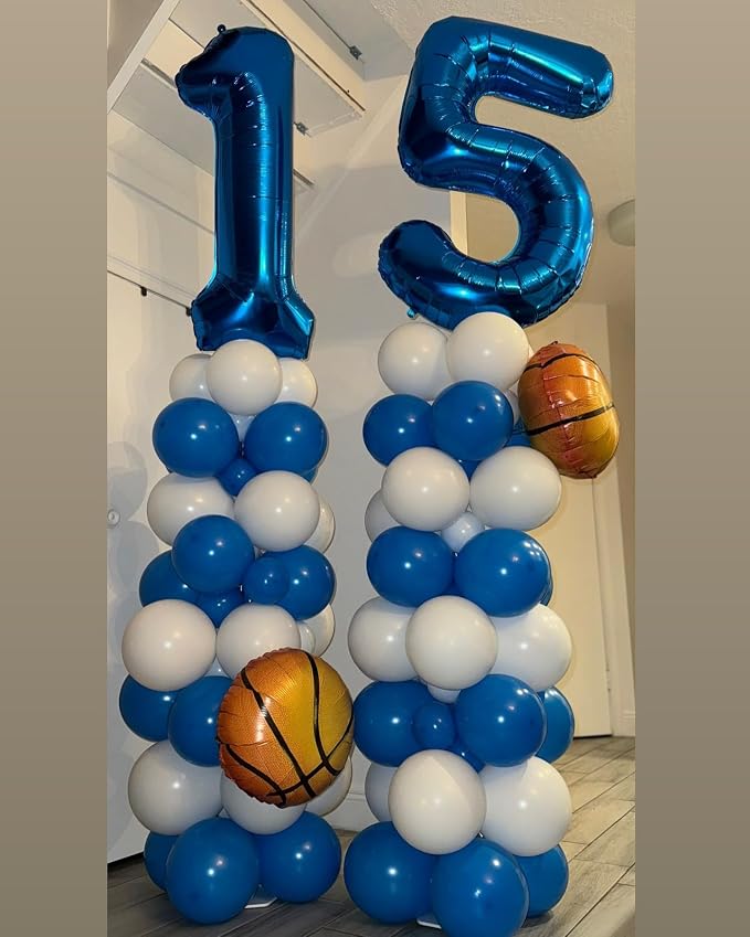 50 Balloon - Metallic Blue Birthday Number Balloons, 40 Inch Decorations | - Image 8