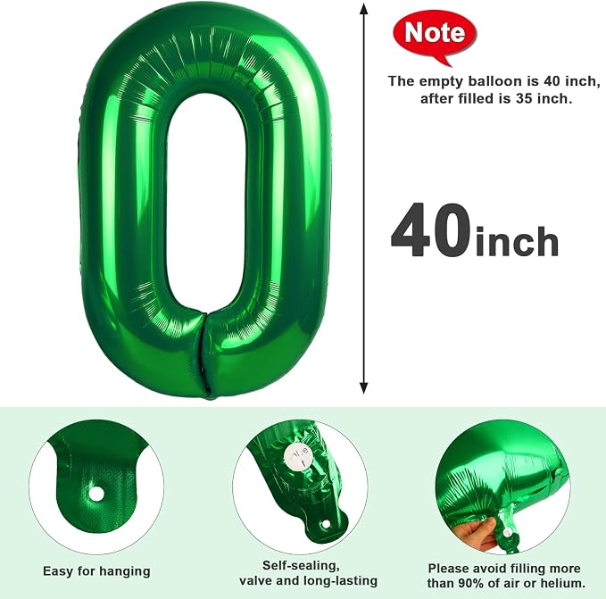 Large Number 0 Balloons Black Birthday Party Decorations - Image 6