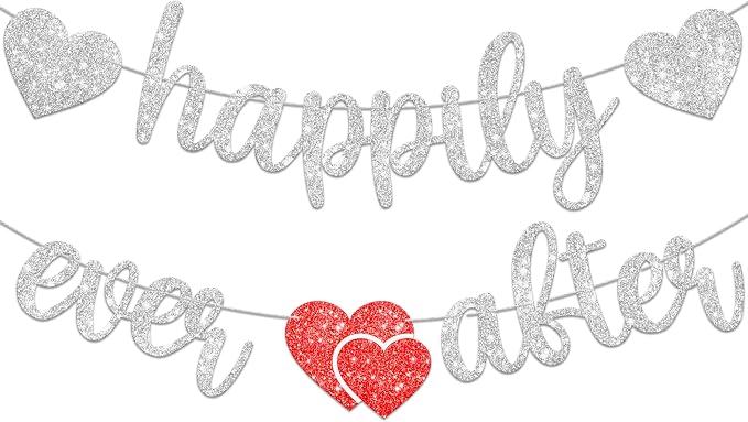 KatchOn, 10 Feet Silver Happily Ever After Banner by KatchOn