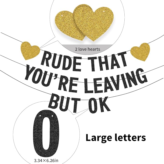 Rude That You're Leaving But OK Banner, Going Away Party Decorations - Image 4