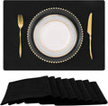 Faux Cotton Linen Placemats Set of 8, Cloth Washable Farmhouse Dining Table Mats by homing
