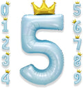 AULE 40 Inch Big Light Blue 5 Balloon Number by AULE