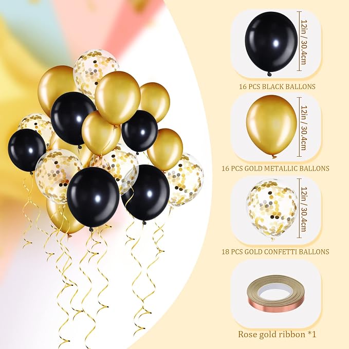 56 Pcs Balloon and Balloon Weights, 50 Pieces Balloons Decorative Birthday - Image 3