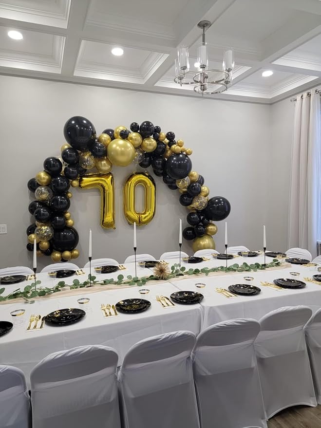 7 Balloon Numbers Party Decorations, 40In Gold Balloons - Image 3