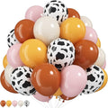 HILAVO Cow Print Balloons, 12 Inch Retro Orange and Pink Yellow Sand White by HILAVO