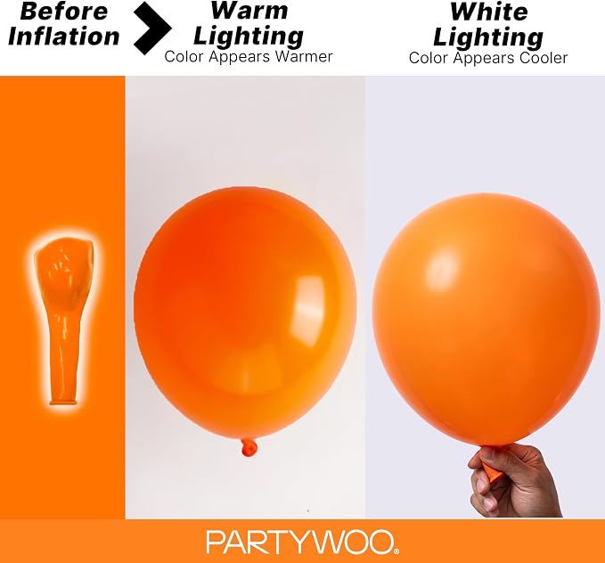 PartyWoo Orange Balloons 140pcs Fall Latex Helium Balloons Different Sizes | 18 - Image 3