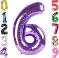 40 Inch Purple Number 6 Balloon Birthday Party Decorations by Hadoife