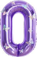 40 Inch Purple Number 0 Balloon by GLASNES