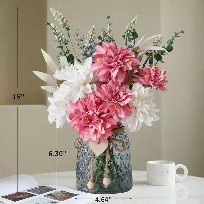 Leftover Faux Flowers in Vase, Artificial Flowers in Vase, Table Centerpieces - Image 2