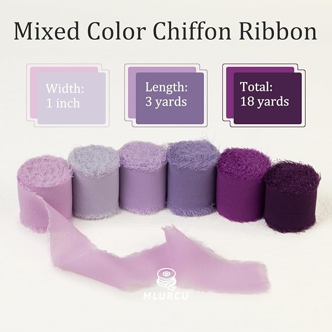 Purple Chiffon Ribbon - Image 2