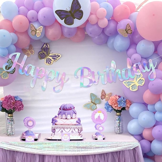 Iridescent Happy Birthday Banner - Image 8